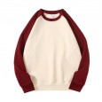 Spring And Autumn Color Matching Round Neck Tide Sweater Long Sleeves Loose Casual Service Advertising Shirt Cultural Clothes Printing